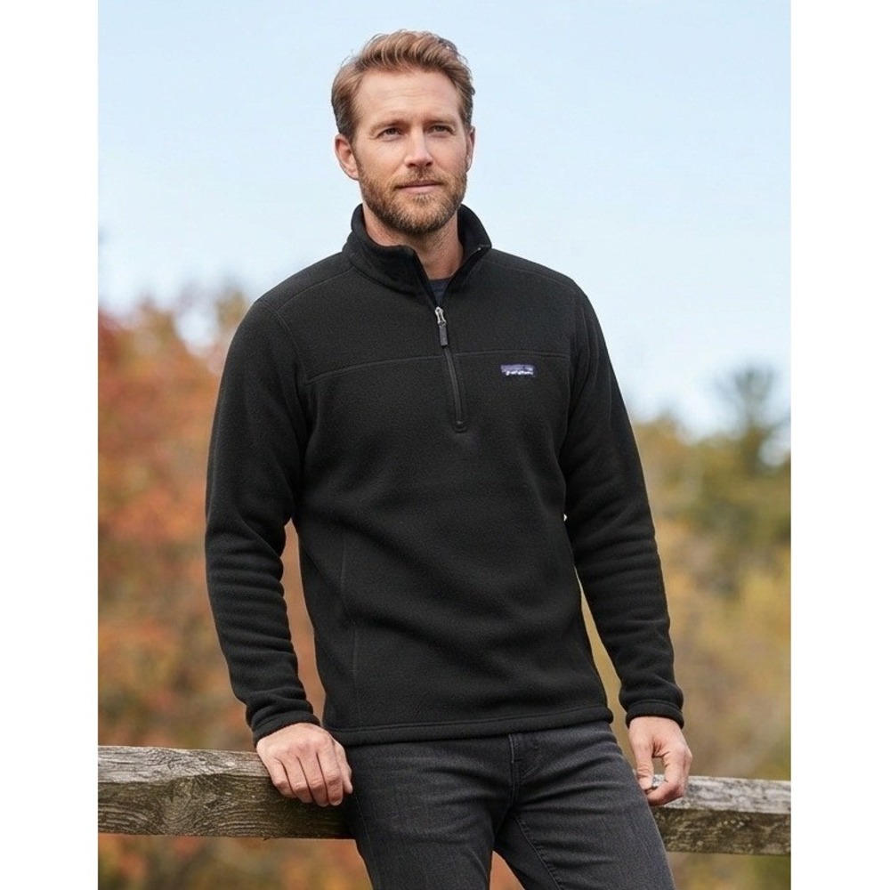 Patagonia Micro D Fleece Quarter Zip Pullover Men's S Black Fleece Outdoor 26176